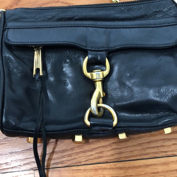 Rebecca Minkoff Black and gold accent used authentic crossbody - Picture 6 of 7
